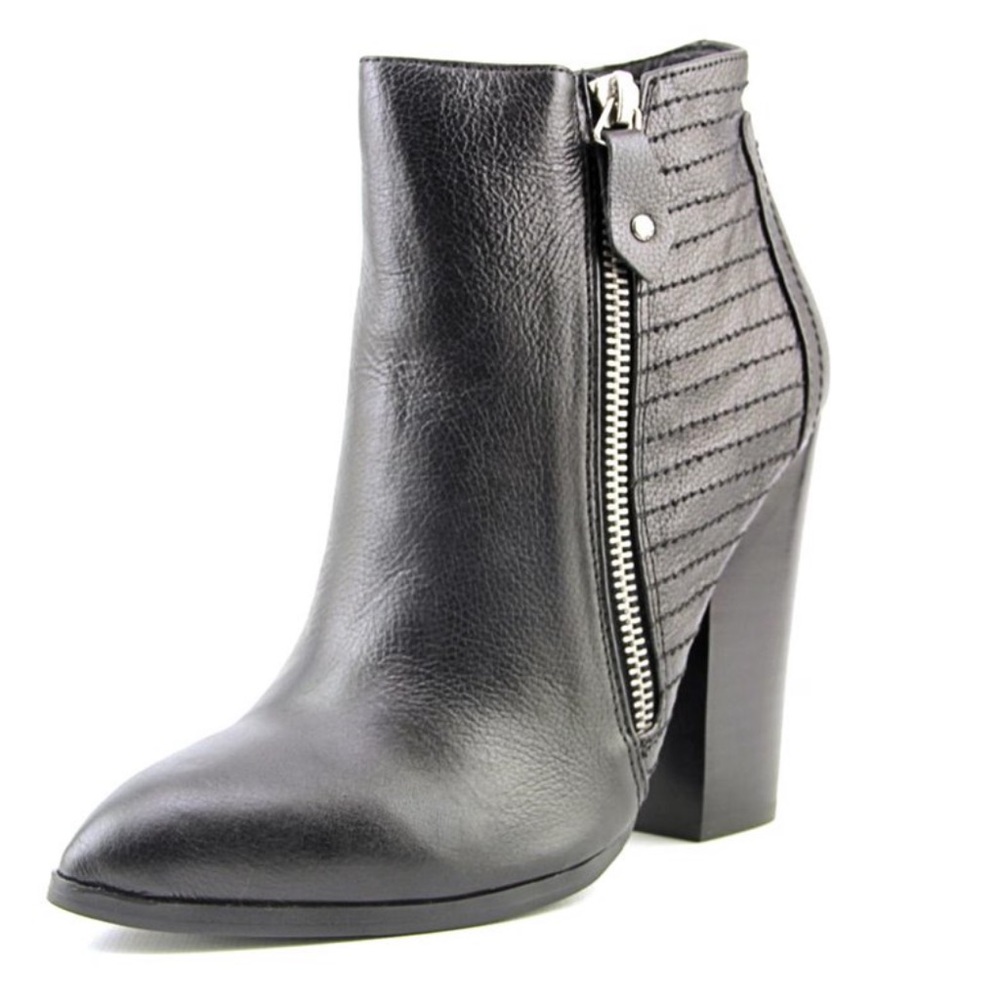 Chelsea & Zoe Womens Nadine Leather Pointed Toe Ankle Fashion, Black, Size 9
